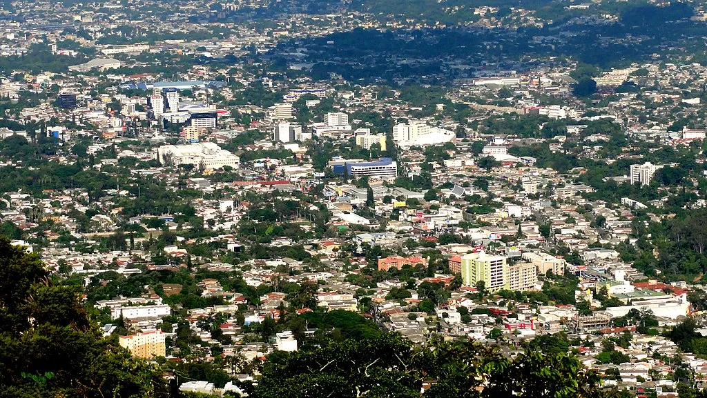 Aerial view of a city in El Salvador